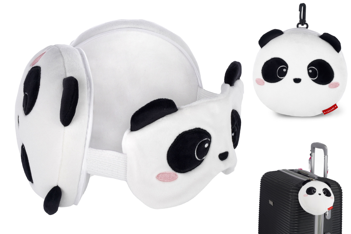 Bamse,  pute og øyemaske i ett My Travel Buddy Panda